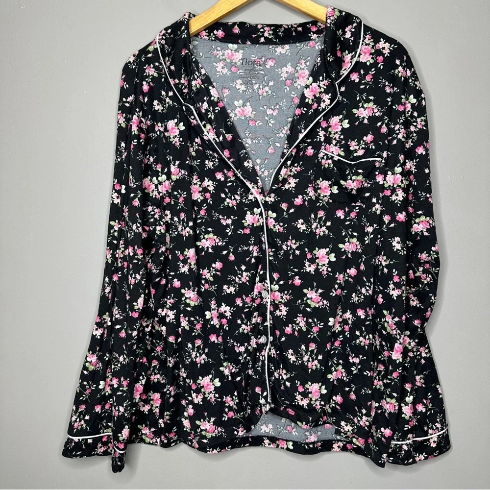 Flora Floral Pajama Set with Pink Flowers